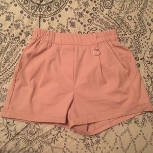 Pink Shorts High Waisted with Pockets